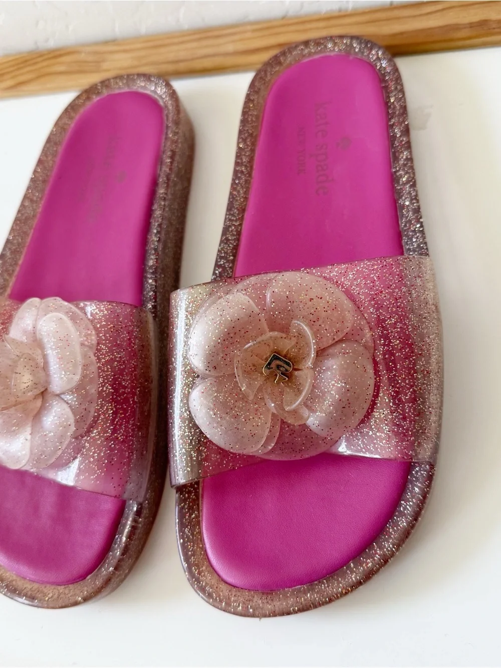 Kate Spade Splash Glitter Jelly Slides